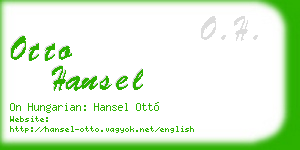 otto hansel business card